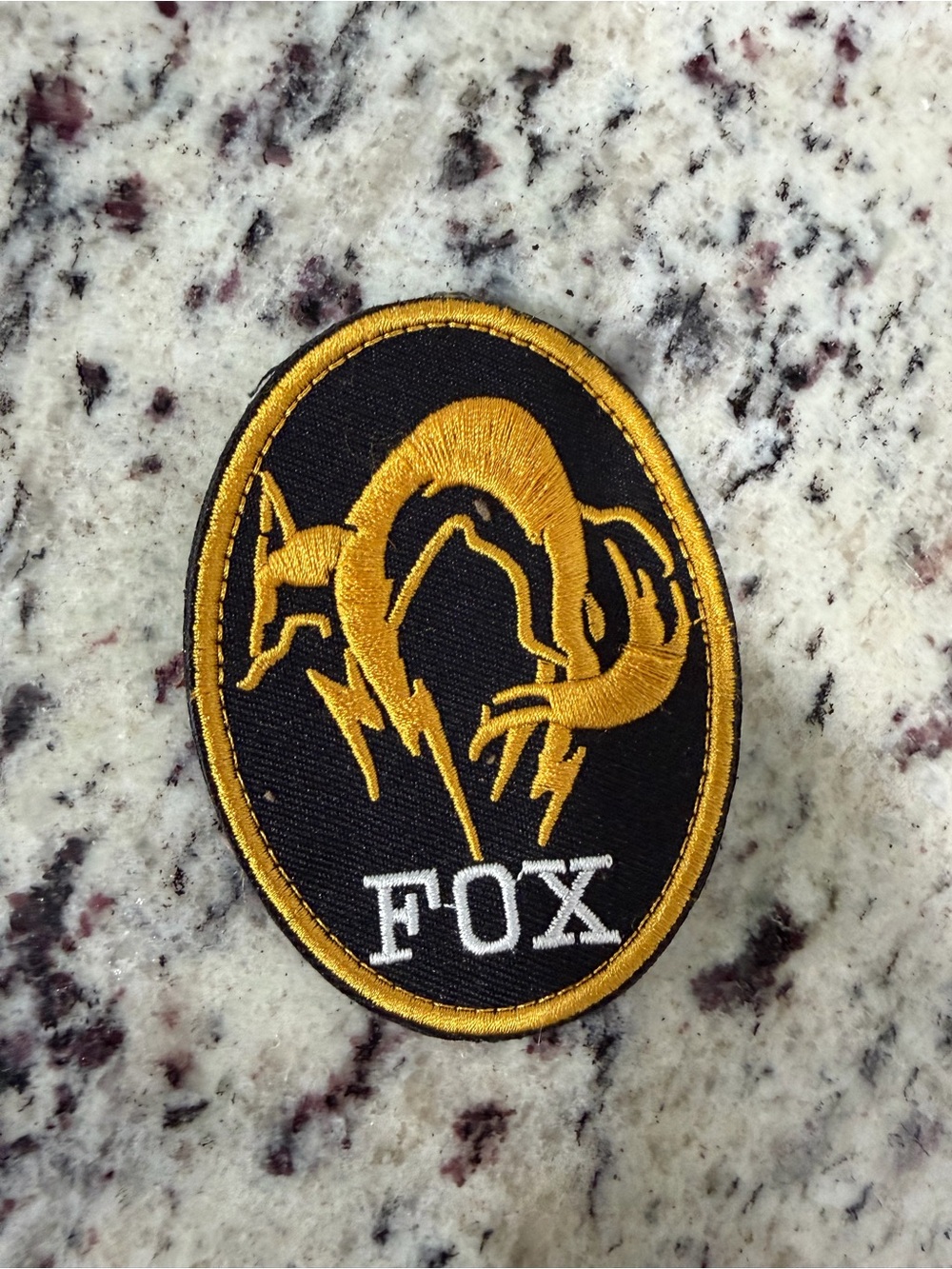 Metal Gear FOX Unit Embroidered Patch Black Gold Hideo Kojima MGS